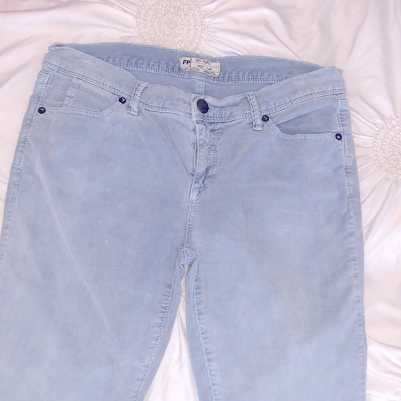 FREE PEOPLE SKY BLUE CORDUROY STRAIGHT LEG JEANS - Picture 6 of 9